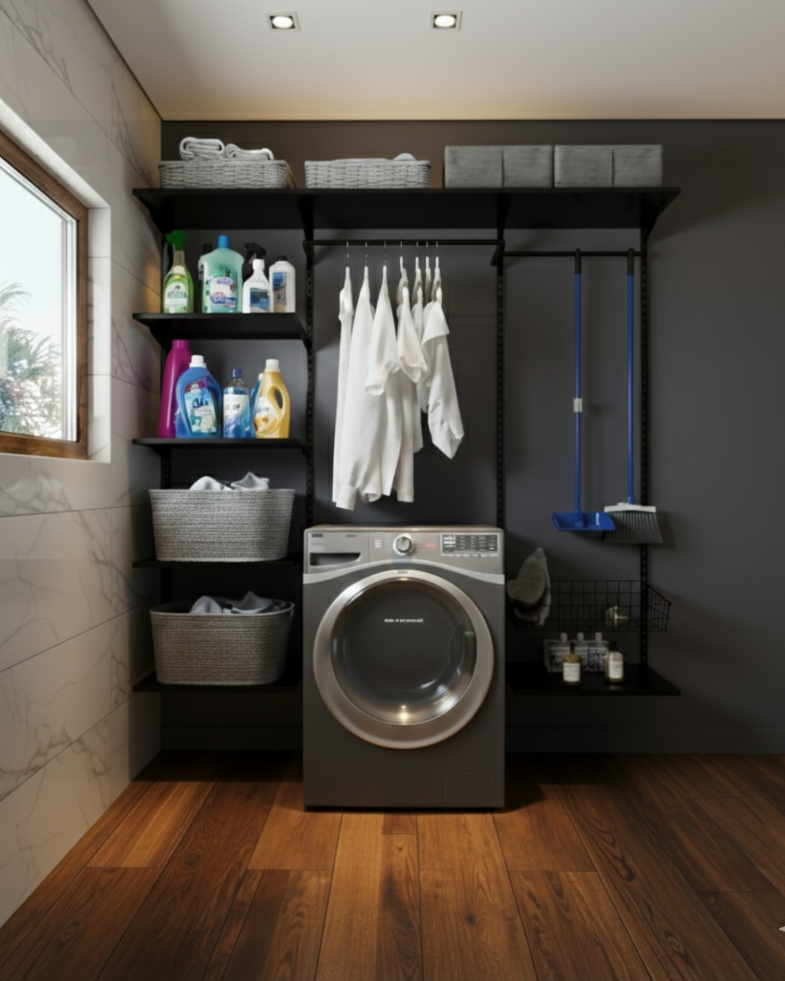 Conjunto Prateleira Modulado para Lavanderia 205cm