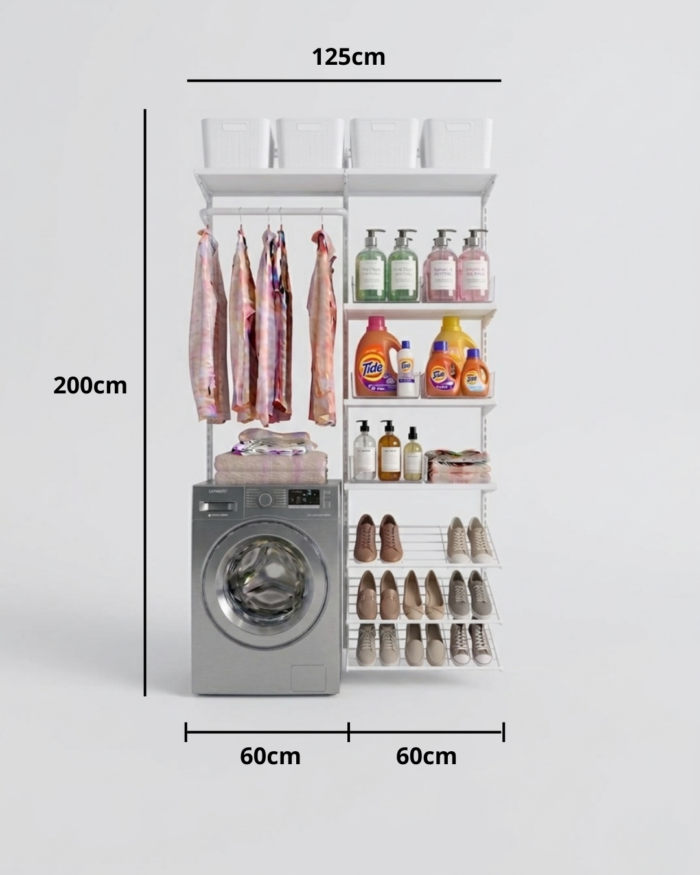 Conjunto Prateleira Modulado para Lavanderia 125cm