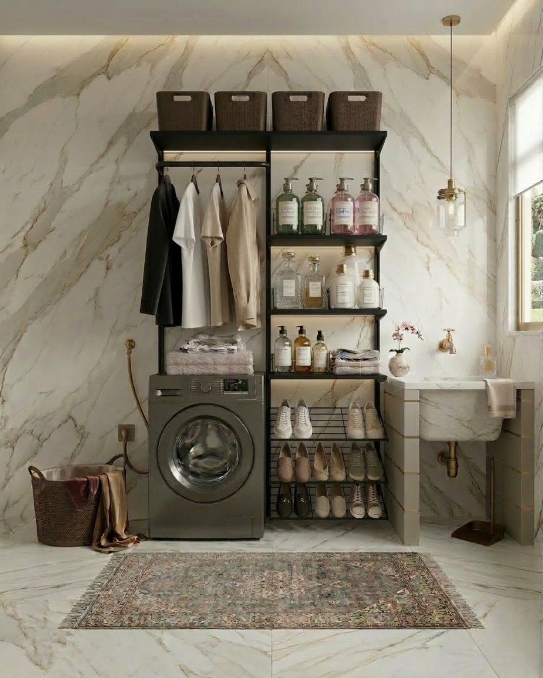 Conjunto Prateleira Modulado para Lavanderia 125cm