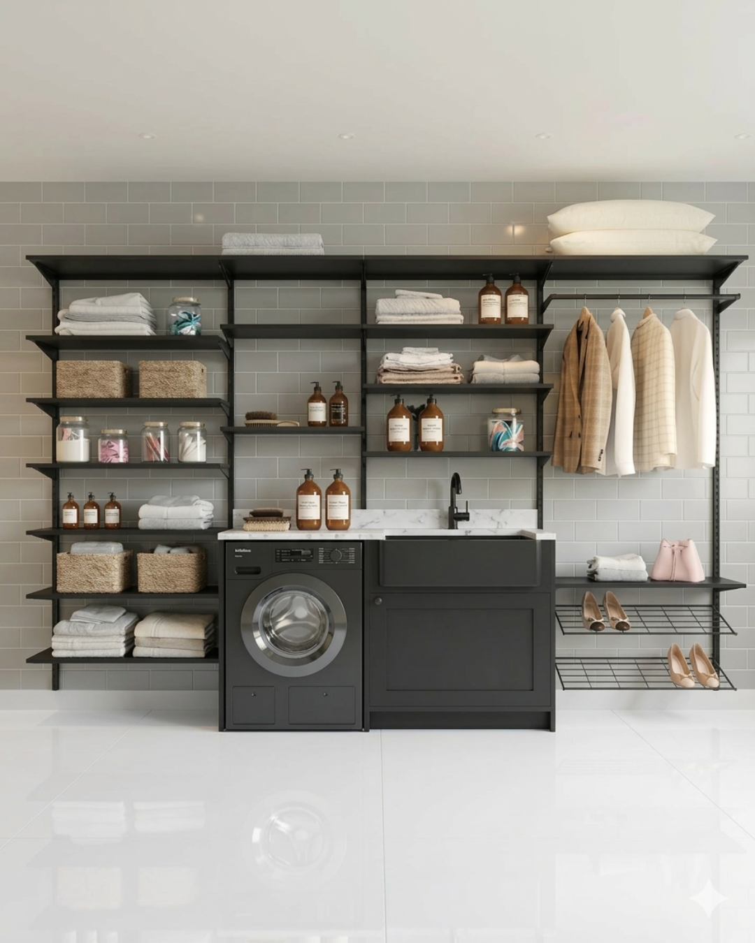 Conjunto Prateleira Modulado para Lavanderia 305cm