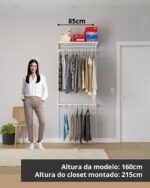 Closet Aberto Modular para Solteiro 85cm (Aria 04) - Imagem 2