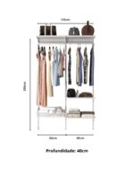Closet Aberto Modulado para Solteiro 125cm (Aria 06) - Imagem 3