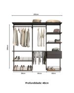 Closet Aberto Modulado para Casal 205cm (Eminence 38) - Imagem 4