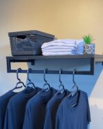 Prateleira MDF com Cabideiro 60 ou 80cm (brinde 05 cabides)- Organização e Estilo - Imagem 2