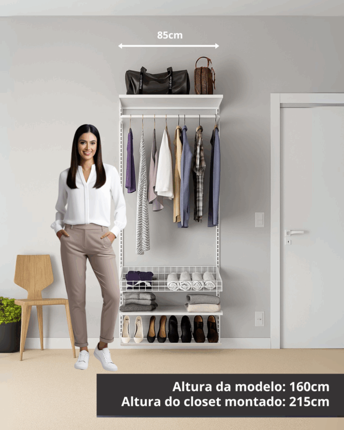 Closet Aberto Modulado para Solteiro 85cm (Legacy 03)