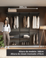 Closet Aberto Modulado para Casal 205cm (Eternity 39) - Imagem 3