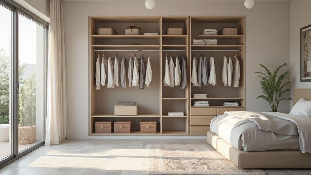 Ventilação e controle de poeira no seu closet aberto para reduzir alergias