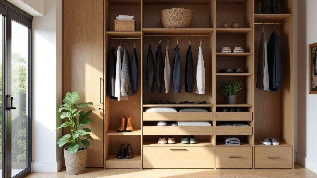 Ventilação e materiais ideais para closet aberto