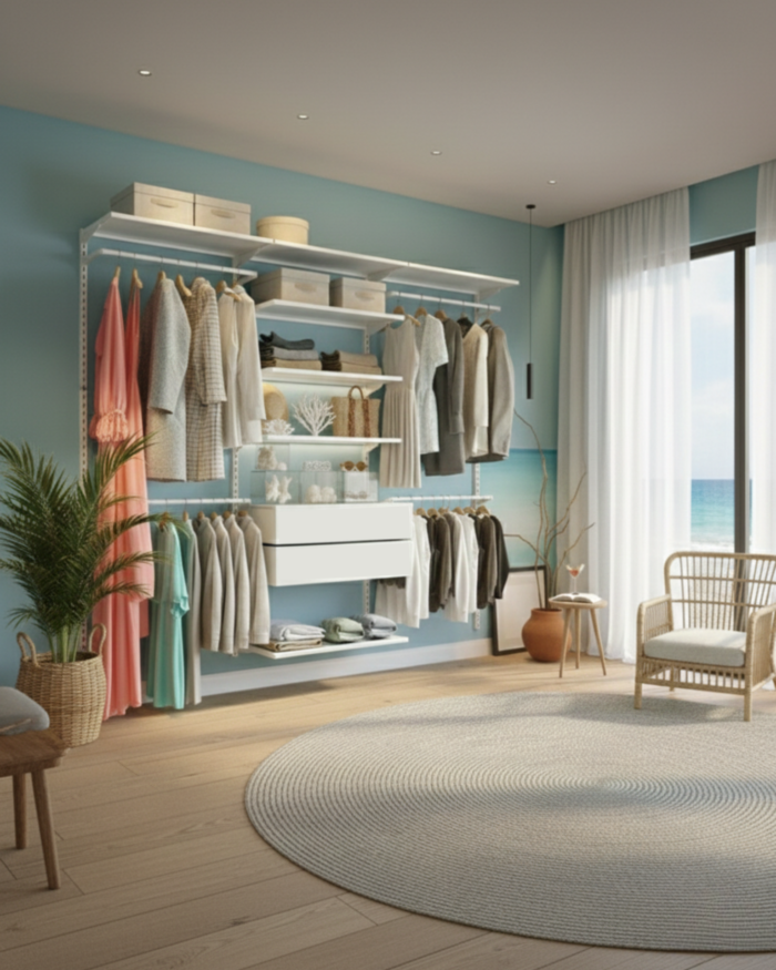 Closet Aberto Modulado Aço Inox Litoral 185cm (Pacific 51)