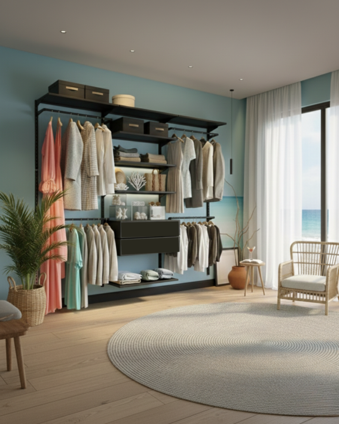 Closet Aberto Modulado Aço Inox Litoral 185cm (Pacific 51)