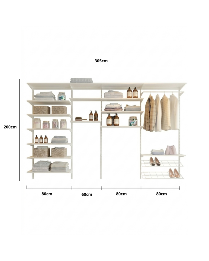 Conjunto Prateleira Modulado para Lavanderia 305cm