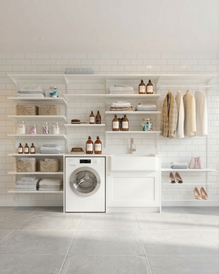 Conjunto Prateleira Modulado para Lavanderia 305cm