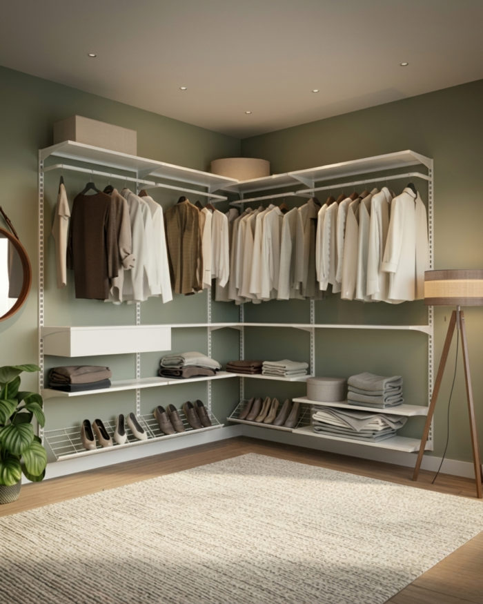 Closet Aberto Modulado em L 195cm x 145cm (Eternity 150)