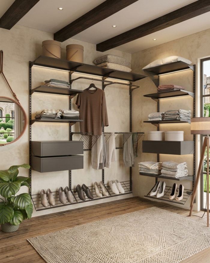 Closet Aberto Modulado em L 185cm x 115cm (Eternity 151)