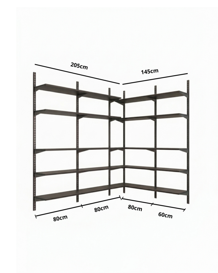 Conjunto Modulado Dispensa em L 205cm x 145cm (Eternity 160)