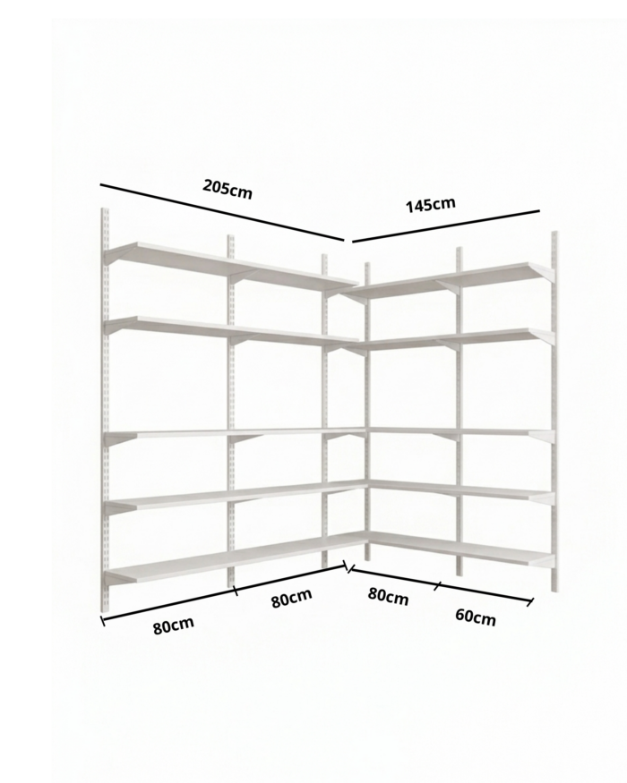 Conjunto Modulado Dispensa em L 205cm x 145cm (Eternity 160)