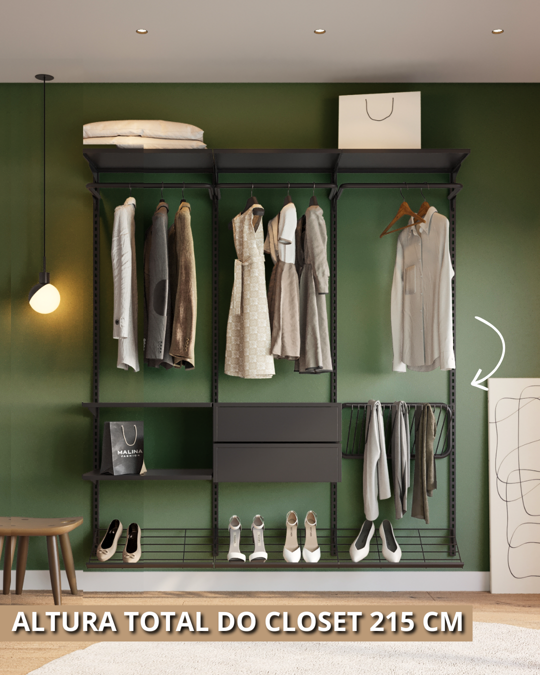 Closet Personalizado (245cm) 03mód. 80cm – Monte seu modelo